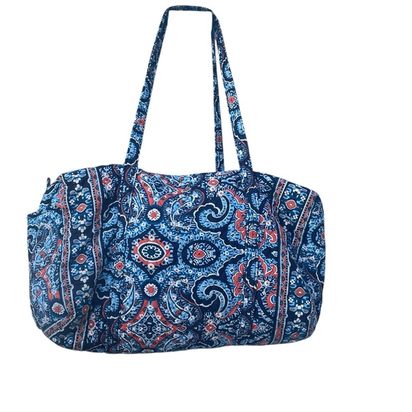 Vera Bradley Marrakesh Navy Retired Large 24" Traveler Duffle Carry On Duffle - Picture 1 of 6